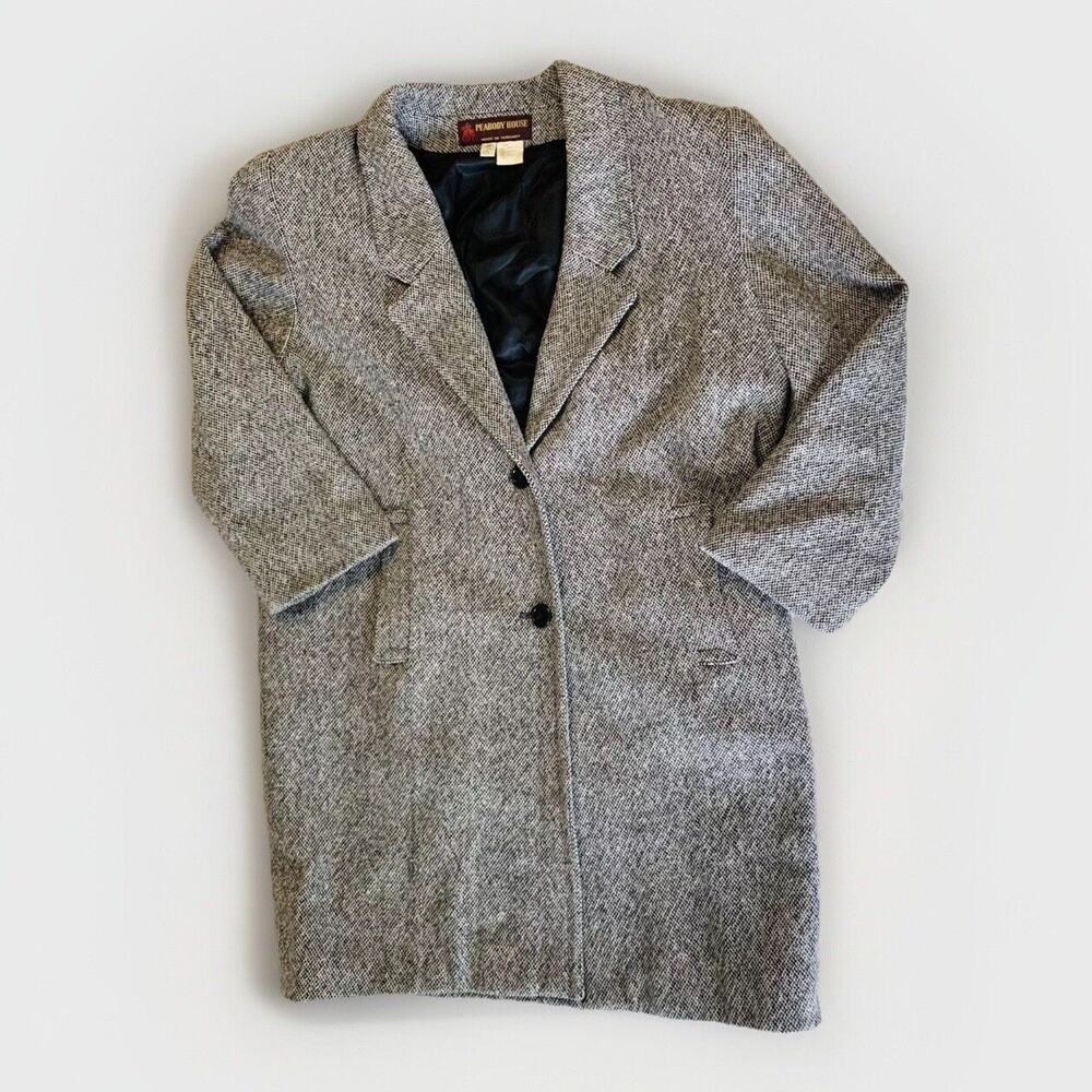 Vintage Peabody House Womens Sz 9/10 Tweed Wool Blend Coat